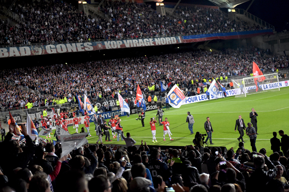 35. Tour d’honneur pour le dernier match de la saison à Gerland pour les joueurs