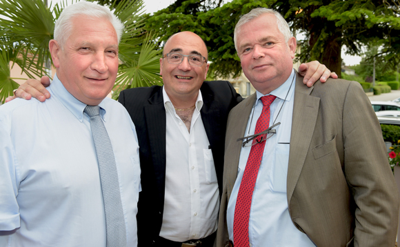 10. Gilbert Limandas, président de la Chambre d’Agriculture de l’Ain, Franck Sucillon et Gérard Cormorèche, président du Crédit Mutuel Sud-Est