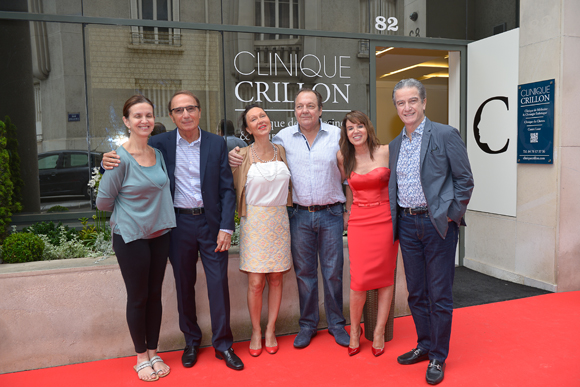 3. Sonia Ascher (IMCAS), Jean-Louis Briançon (Clinique Crillon), Sophie et Gérard Brossier (Cote Anglaise), Marie Briançon (Clinique Crillon) et Benjamin Ascher (chirurgien esthétique)