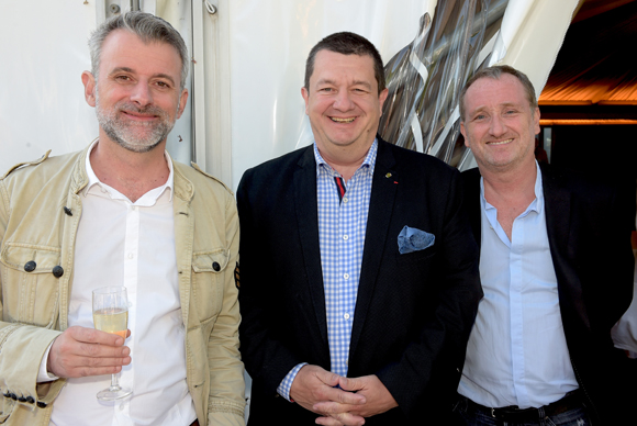 2. Mathieu Viannay (Mère Brazier), Christophe Marguin, président des Toques Blanches Lyonnaises et Stéphane Fernandez (Steff)