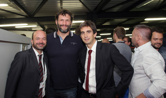 22. Julien Bonnard, Lionel Nallet et Yann Robert, président du LOU Rugby 