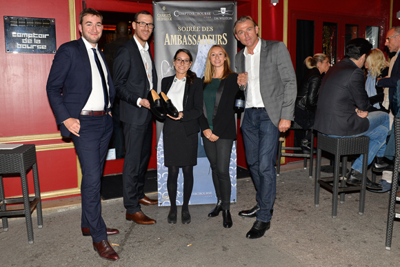 2. Clément Mercier (Weston), Olivier Gaugey (Comptoir de la Bourse), Angèle Schwob et Alison Chapuis (Weston), Arnaud (Charles Heidsieck)