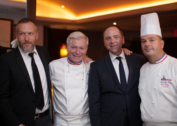 9. François Gaillard, directeur ONLYLYON Tourisme, Christian Têtedoie (Restaurant Têtedoie), Vincent Le Roux et Christophe Muller (Restaurant Bocuse)