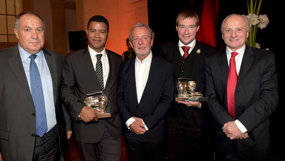 61. José Sanchez (FCH), Jean-Alexandre Ouaratta, Jean-Claude Lavorel (Lavorel Hôtels), le sommelier Gaëtan Bouvier et le chef Pierre Orsi