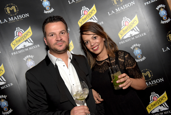 11. Damien Huillard (Orangina Schweppes) et Christine Monaco, ambassadrice Schweppes Premium Mixer