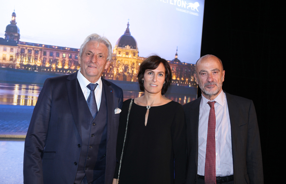 3. Alain Galliano, vice-président de la Métropole de Lyon, Cécile (EDF) et Jean-Michel Daclin, président de Lyon Tourisme et Congrès