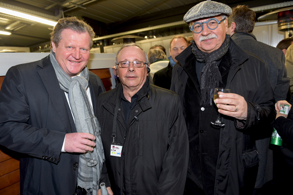 33. Maitre Xavier Ginon, Léandre Borbon (Office municipale des sports) et l’architecte Albert Constantin 