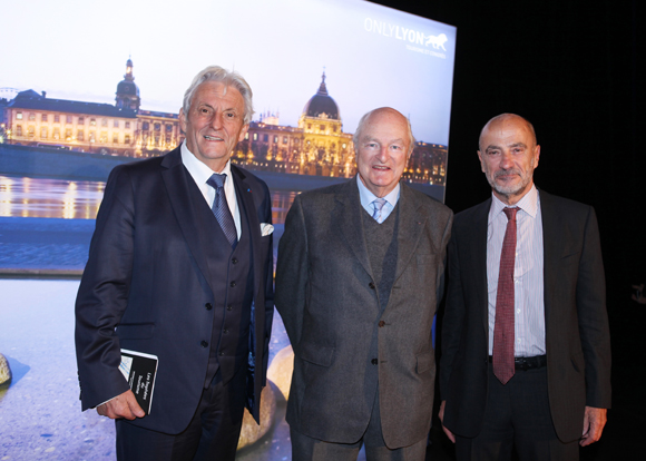 5. Alain Galliano, vice-président de la Métropole de Lyon, Régis Collin, président honoraire de Lyon International et Jean-Michel Daclin (Lyon Tourisme et Congrès)