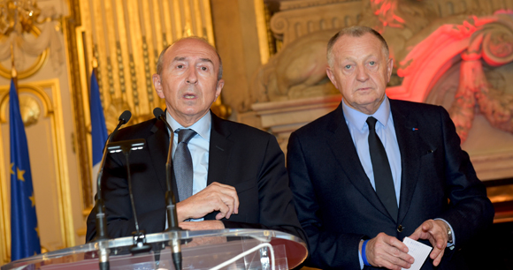 57. Gérard Collomb, sénateur-maire de Lyon et Jean-Michel Aulas, président de l’OL