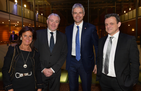 15. Béryl Maillard, consul de St Domingue, Jean-Louis Joly, DG du Medef Lyon-Rhône, Laurent Wauquiez, président du Conseil Régional Auvergne Rhône-Alpes et Laurent Fiard, président du Medef Lyon-Rhône