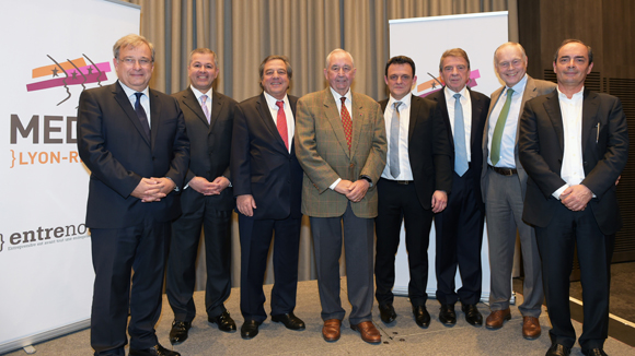 21. Photo de famille, avec le Medef, la CCI de Lyon, la CGPME et la CRCI