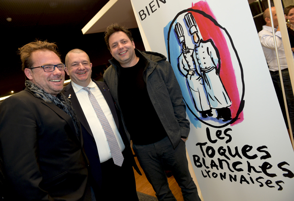 51. Pierre-Yves Gas (Proxi’com), Christophe Marguin, président des Toques Blanches Lyonnaises et Fred Garcia (Greenewell Productions) 