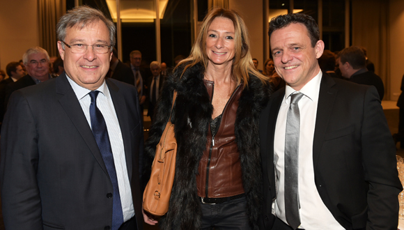 7. Emmanuel Imberton, président de la CCI de Lyon, Nathalie Degardin (Le Progrès) et Laurent Fiard, président du Medef Lyon-Rhône