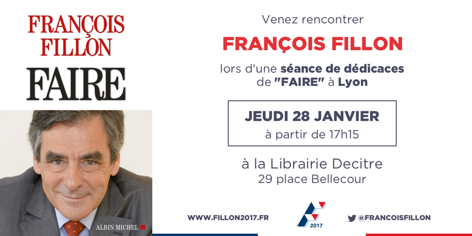 François Fillon en dédicace à Lyon chez Decitre