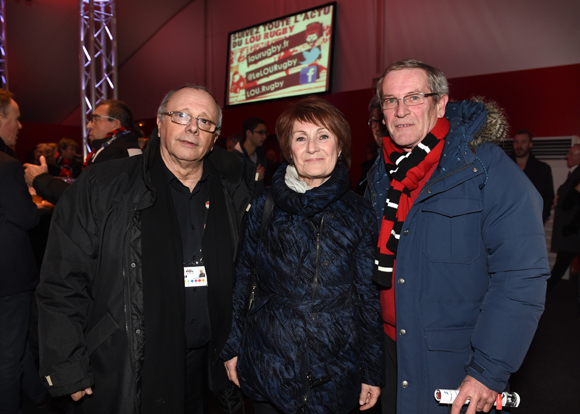 15. Léandre Borbon (LOU Rugby), Andrée Loscos, adjointe aux Sports de Vénissieux et Bertrand Tissot