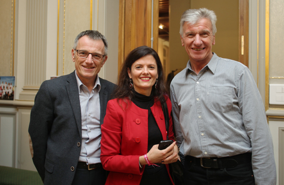 13. Daniel Badoil (Grand Lyon), ambassadeur de Courir Pour Elles, Véronique Reuzeau (This Is Me), responsable de l’accueil des coureuses, Gérard Nawroski, bénévole ravitaillement