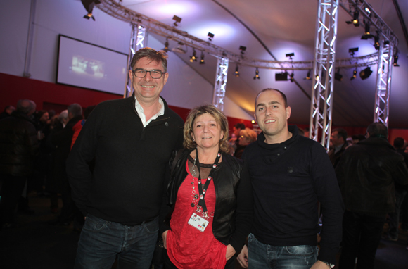 6. Ludovic Poussel (Cabinet Poussel), Chantal (LOU Rugby) et Alexandre Bouvier (Village Immobilier) 