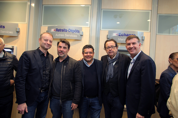 10. Marc Polisson (Lyon People), Charles Couty (Tonic Radio) et Laurent Chabbat (Tonic Radio), Philippe Vorbuger, vice-président du Crédit Mutuel Lyautey et Nicolas Winckler (Lyon People)