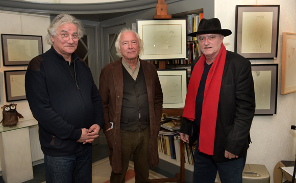 1. Les trois artistes Jean Claverie, Jean-Marc Requien et Alain Roche