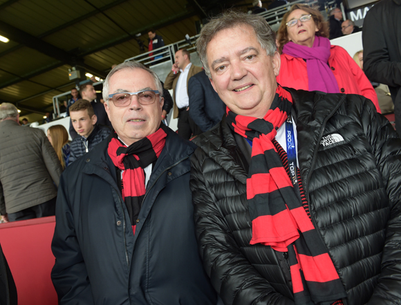 15. Patrick Celma (LOU Rugby) et Guy Mathiolon, président de Serfim