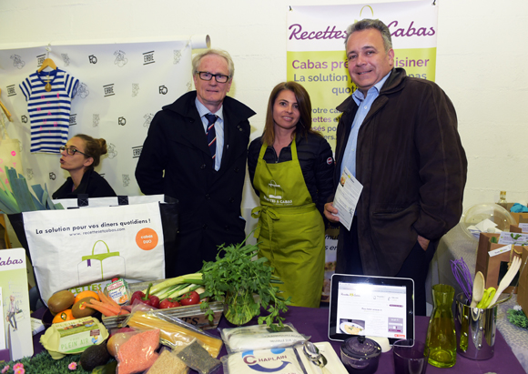 7. François Royer, adjoint au maire du 2ème, Sandrine Bettant (Recette & Cabas) et Denis Broliquier, maire du 2ème    