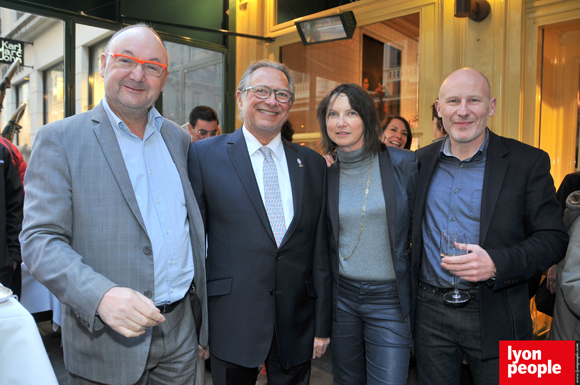 9. Le journaliste Gérard Angel, Gilles Maysonnave (Comptoir Brunet), Sabine Masse et Frédéric Masse (Maison Masse)