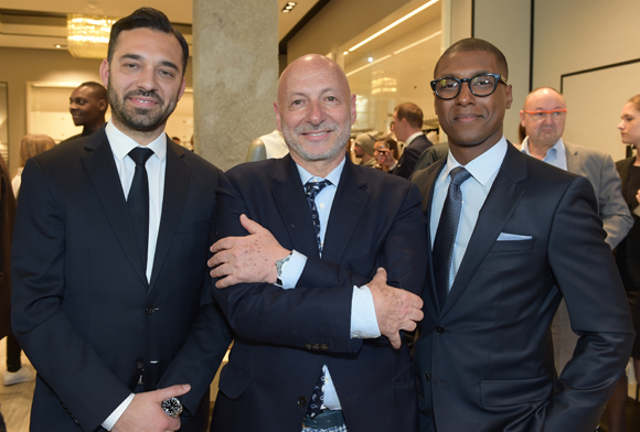 10. Massimiliano Brunazzo (Hugo Boss), l’horloger Jean-Louis Maier et Matthieu Tambo (Hugo Boss)