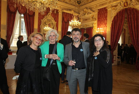 11. Le docteur Marie-Françoise Suaud-Chagny, Neurosciences (Inserm), Christine Mauguiere, Emmanuel Procyk (Neurodis) et Martine Meunier (Neurodis)