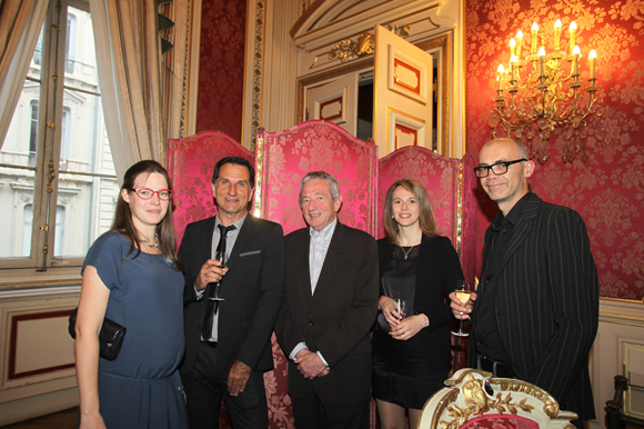 17. François Mauguière, Président de la Fondation Neurodis  entouré de Colombine Russie Vernay (Fondation Neurodis), Franck Lavenne (Cermep), Marjorie Villien (Cermep) et Nicolas Costes (Cermep)