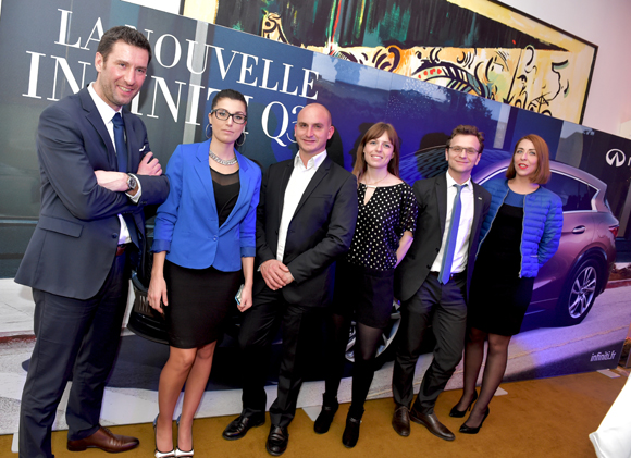 2. Vincent Cartry-Salé, Laure Baralle, Christophe Clary, Arielle Velon (Groupe Bernard), Giacomo Zignego (Infiniti Europe) et Audrey Monnot (Groupe Bernard)