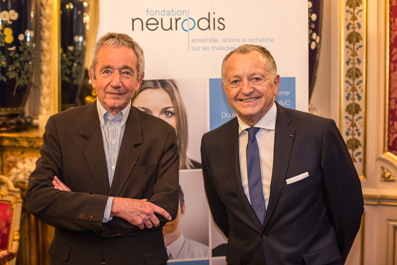 30. Le professeur François Mauguière (Fondation Neurodis) et Jean-Michel Aulas (OL) 