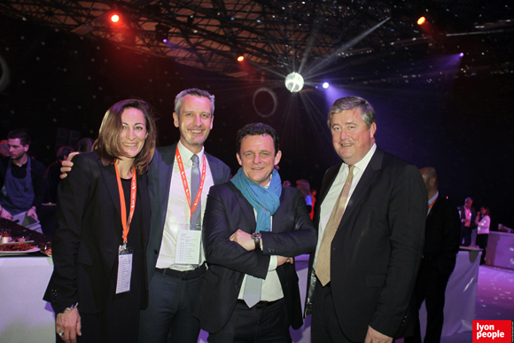 42.Sylvie Madamour (Syllaprod), Philippe Hassel (Apicil), Laurent Fiard, Président du MEDEF Lyon-Rhône et Benoit Soury, DG de La Vie Claire