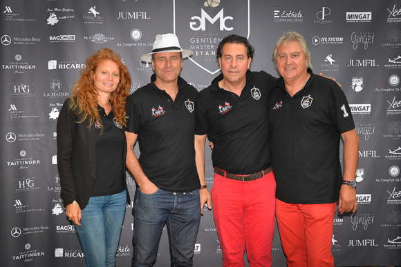 1. Aurélie Fioc (Ginger organisation tournoi), Jean-Michel Abou (L’Enfant Bleu), Ralph Crolla (Jumfil) et Marco Foyot, champion du monde de pétanque