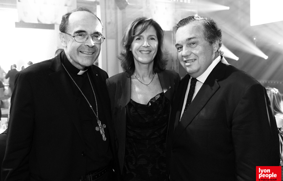70. Le cardinal Philippe Barbarin, Olivier Ginon, président de GL Events et son épouse Jacqueline