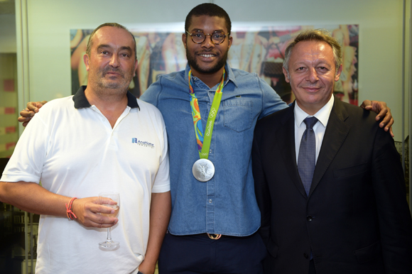 12. Pierre Nallet (AnaHome Immobilier), Mehdy Metella et Thierry Braillard, secrétaire d’Etat aux Sports