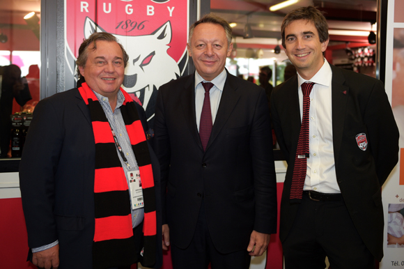 12. Olivier Ginon, président de GL Events, Thierry Braillard, secrétaire d’Etat aux Sports et Yann Roubert, président du LOU Rugby