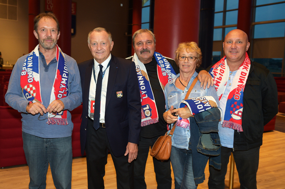 13. Jean Desfougeres, Jean-Michel Aulas, président de l’OL, Patrick Norre, son épouse Evelyne et Pascal Grazon