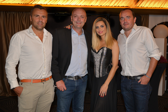 2. Christophe Marret (Haulotte), Jean-François Savoye (Lyon People Global), Clara Morgane et Mic-kaël Rolland (NRJ)