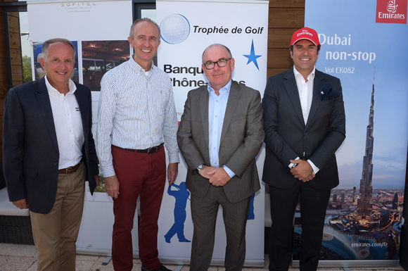 27. Eric Vernusse (Banque Rhône-Alpes), Jacques Bourguignon, directeur général Sofitel Lyon Bellecour, Yvon Léa, président de la Banque Rhône-Alpes et Pierfrancesco Carino (Emirates)