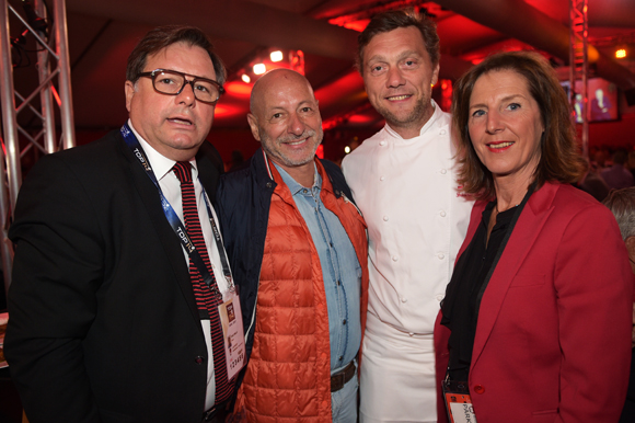 29. Franck Isaac-Sibille, vice-président du LOU Rugby, l’horloger Jean-Louis Maier (multi sports), le chef Frédéric Berthod (33 Cité) et le docteur Jacqueline Ginon