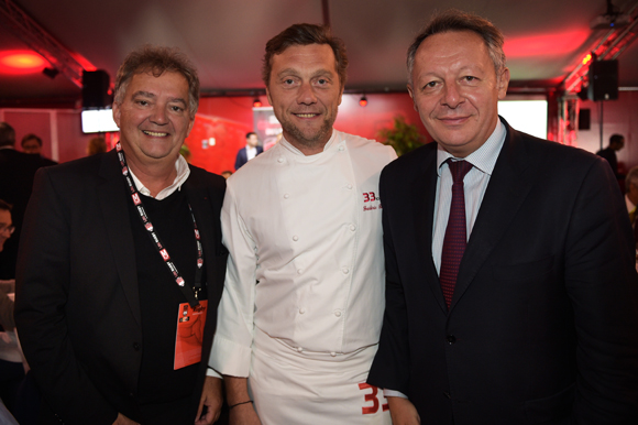 30. Guy Mathiolon, président de Serfim, le chef Frédéric Berthod (33 Cité) et Thierry Braillard, secrétaire d’Etat aux Sports