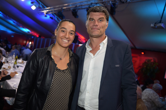 31. La championne de tennis Caroline Garcia et Fabien Pelous, manager général du Stade Toulousain
