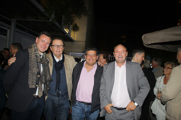 17. Lionel Boucher, adjoint au maire de Saint-Étienne, Philippe Vorburger (Le Hub de l’Île Barbe), Laurent Chabbat (Tonic Radio) et Gérard Angel (Les Potins d’Angèle)  