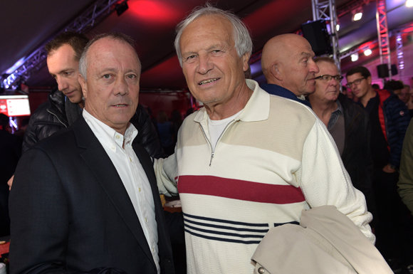 28. Bernard Lacombe (OL) et Jean-Claude Rutz, président de la section industrie aux Prud’hommes