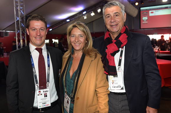 8. Mathieu Renaud, Catherine Arbaud (LOU Rugby) et Pierre Maillot (Novospace/LOU Rugby)
