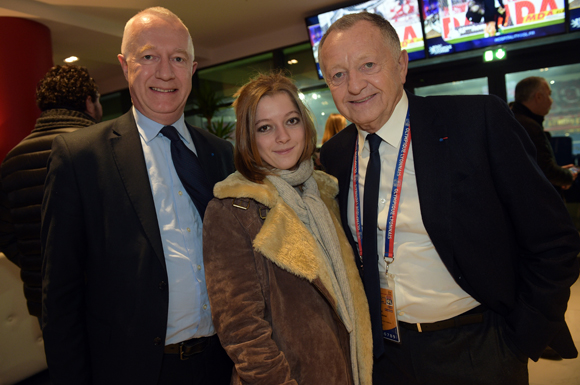 20. Guy Sidos (Vicat), sa fille Laetitia et Jean-Michel Aulas, président de l’OL