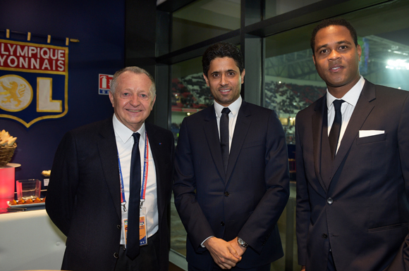 25. Jean-Michel Aulas, président de l’OL, Nasser Al-Khelaïfi, président du PSG et Patrick Kluivert (PSG)