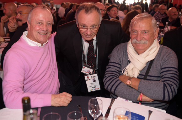 6. Bernard Lacombe (OL), Léandre Borbon (LOU Rugby) et César Roger