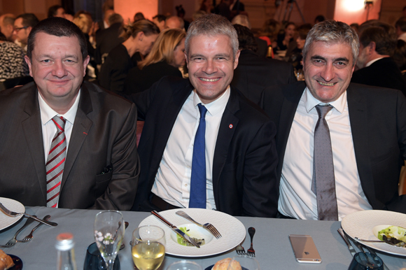 72. Christophe Marguin, président des Toques Blanches Lyonnaises, Laurent Wauquiez, président du Conseil Régional Auvergne Rhône-Alpes et Michel Chenevat (Eiffage)