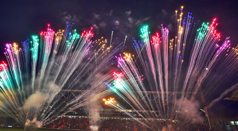 Les tribunes VIP de LOU Rugby – Brive. Feu d’artifice inaugural